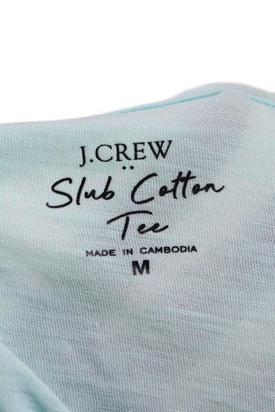J Crew Womens Cotton Short Sleeve V-neck Casual T-shirt Blue Size M