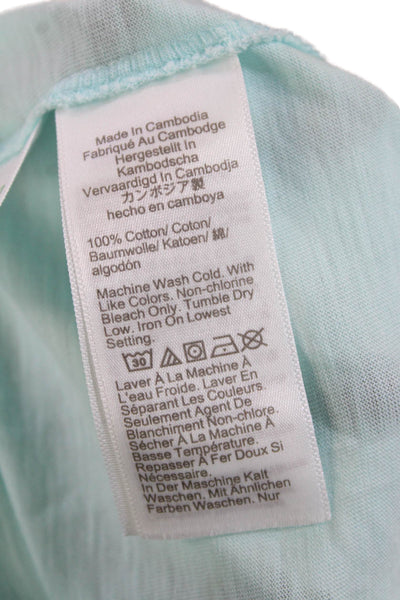 J Crew Womens Cotton Short Sleeve V-neck Casual T-shirt Blue Size M