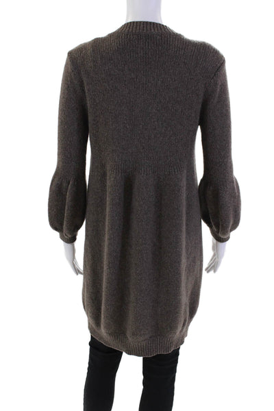 Vince Womens Button Down Cardigan Sweater Taupe Brown Wool Blend Size Large
