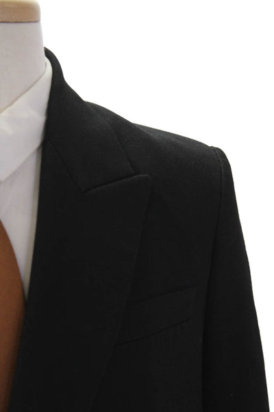 Zara Mens Single Button Pointed Lapel Blazer Jacket Black Size Small