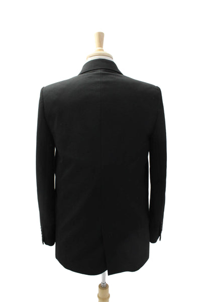 Zara Mens Single Button Pointed Lapel Blazer Jacket Black Size Small