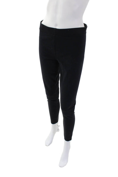 J Crew Womens Spandex Textured Lined Fitted Leggings Navy Blue Size M