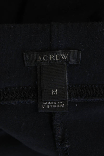 J Crew Womens Spandex Textured Lined Fitted Leggings Navy Blue Size M