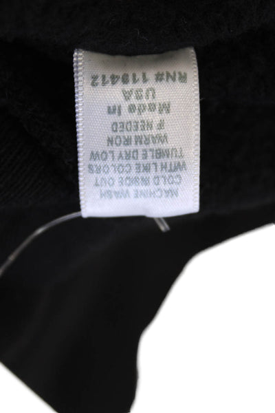 Monrow Womens Round Neck Pullover Half Zip Sweatshirt Top Black Size XL