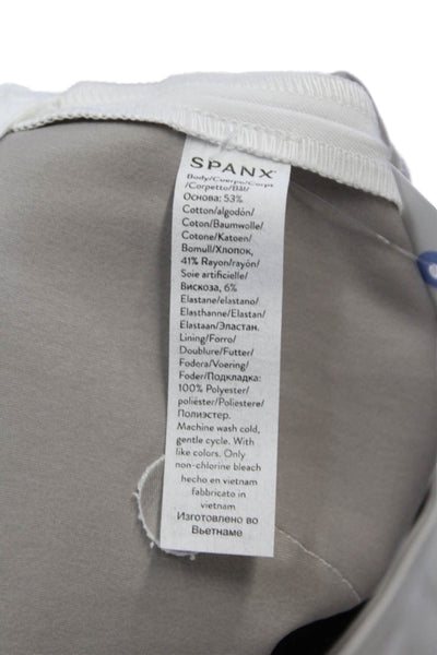 Spanx Women's Pull-On Flat Front Straight Leg Dress Pants White Size 1X