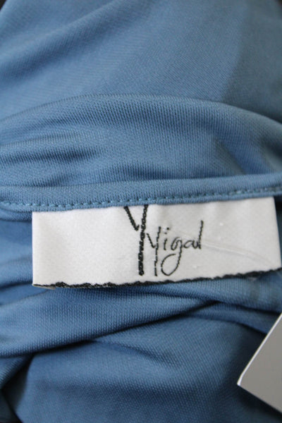 Y Yigal Womens Sleeveless Asymmetrical Hem Detail Dress Light Blue Size S