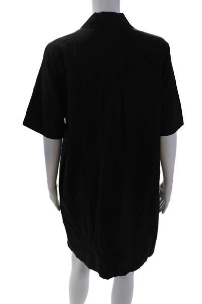 COS Womens Collared Zippered Detail Short Sleeve Dress Solid Black Size 6