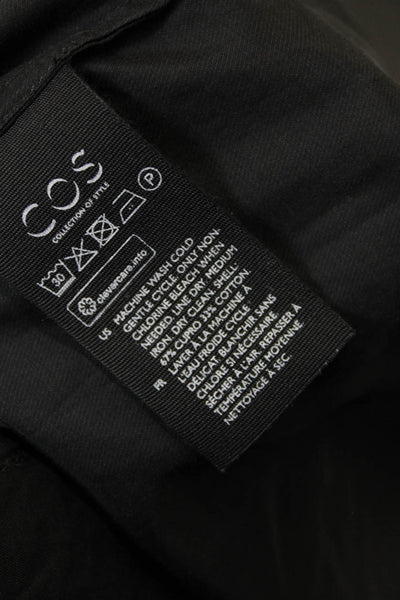 COS Womens Collared Zippered Detail Short Sleeve Dress Solid Black Size 6