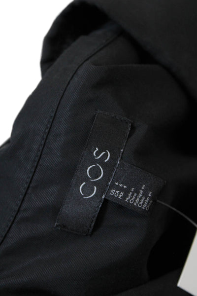 COS Womens Collared Zippered Detail Short Sleeve Dress Solid Black Size 6