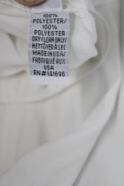 Ramy Brook Womens Long Sleeve Y-Neck Tied Blouse Top Solid White Size S