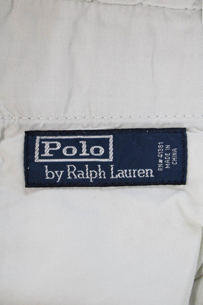 Polo Ralph Lauren Mens Zipper Fly Distressed Chino Shorts Green Cotton Size 38