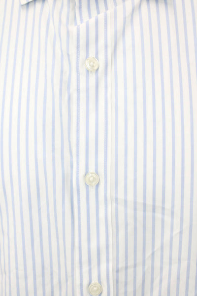 J Crew Mens Striped Ludlow Dress Shirt White Blue Cotton Size Extra Large