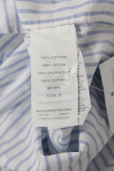J Crew Mens Striped Ludlow Dress Shirt White Blue Cotton Size Extra Large