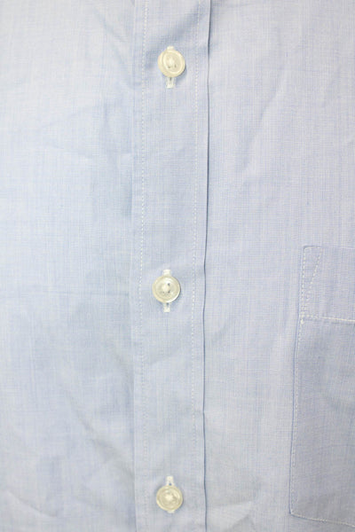 J Crew Mens Long Sleeves Button Down Crosby Dress Shirt Blue Cotton Size Large