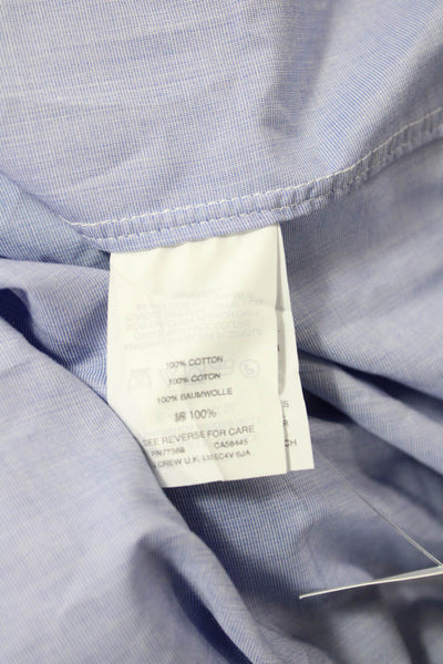 J Crew Mens Long Sleeves Button Down Crosby Dress Shirt Blue Cotton Size Large
