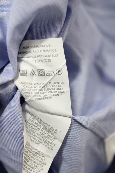 J Crew Mens Long Sleeves Button Down Crosby Dress Shirt Blue Cotton Size Large