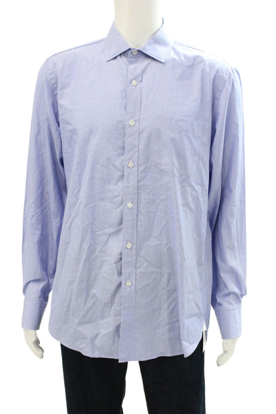 J Crew Mens Long Sleeves Crosby Button Down Dress Shirt Blue Cotton Size Large