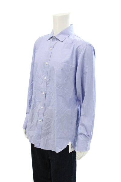 J Crew Mens Long Sleeves Crosby Button Down Dress Shirt Blue Cotton Size Large