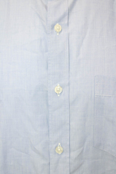 J Crew Mens Long Sleeves Crosby Button Down Dress Shirt Blue Cotton Size Large