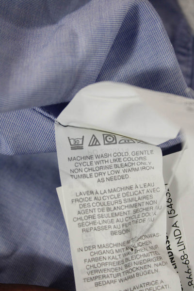 J Crew Mens Long Sleeves Crosby Button Down Dress Shirt Blue Cotton Size Large