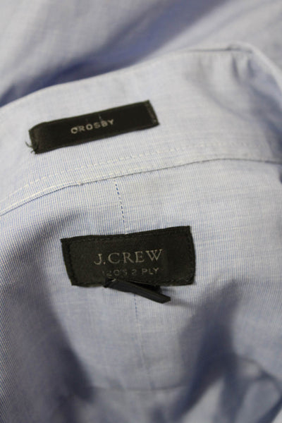 J Crew Mens Long Sleeves Crosby Button Down Dress Shirt Blue Cotton Size Large