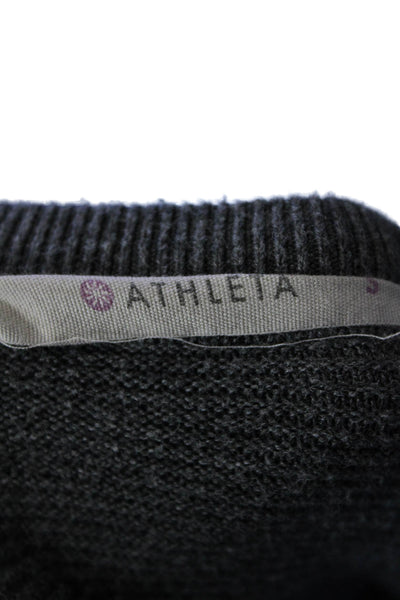 Athleta Womens Long Sleeves Crew Neck Pullover Sweater Gray Cotton Size Small