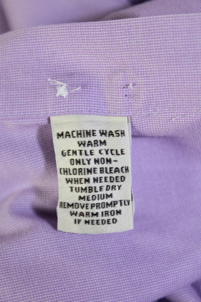Pronto Uomo Mens Cotton Long Sleeve Button Down Shirt Purple Size 35