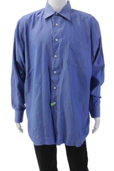 John W. Nordstrom Mens Cotton Button Down Dress Shirt Blue Size 35