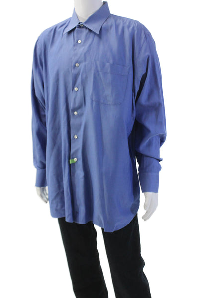 John W. Nordstrom Mens Cotton Button Down Dress Shirt Blue Size 35