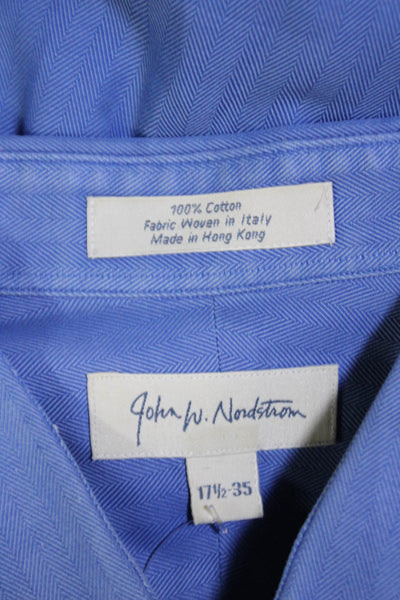 John W. Nordstrom Mens Cotton Button Down Dress Shirt Blue Size 35