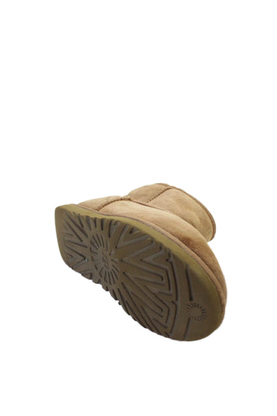 Ugg Women's Shearling Suede Leather Pull-On Ankle Bootie Chestnut Size 6