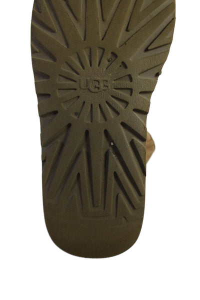 Ugg Women's Shearling Suede Leather Pull-On Ankle Bootie Chestnut Size 6