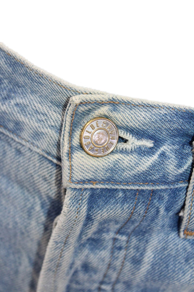 Agolde Womens Cotton Button Straight Leg Denim Jeans Blue Size EUR 25