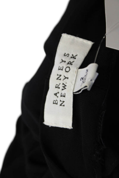 Barneys New York Womens V-Neck Buttoned Sleeveless Business Dress Black Size 2