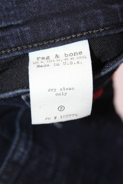 Rag & Bone Jean Womens Cotton Embroidered Dark Wash Skinny Jeans Blue Size 27