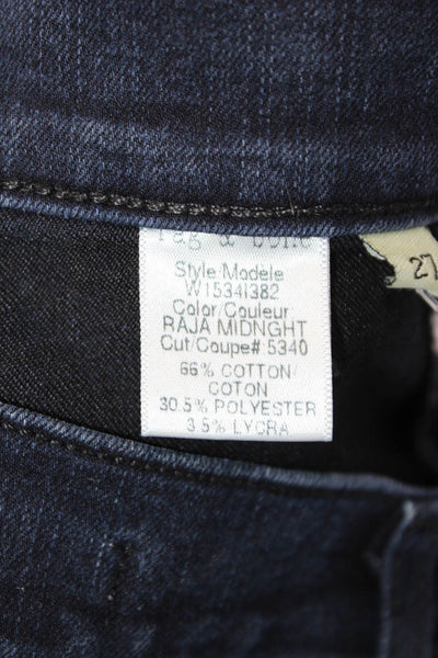Rag & Bone Jean Womens Cotton Embroidered Dark Wash Skinny Jeans Blue Size 27