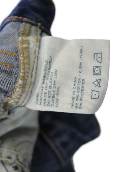 Marc By Marc Jacobs Womens Cotton Distressed Low-Rise Skinny Jeans Blue Size 25