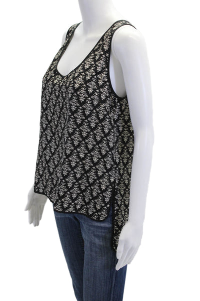 Robert Rodriguez Womens Silk Sleeveless Scoop Neck Blouse Black Size 6