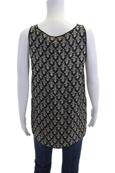 Robert Rodriguez Womens Silk Sleeveless Scoop Neck Blouse Black Size 6