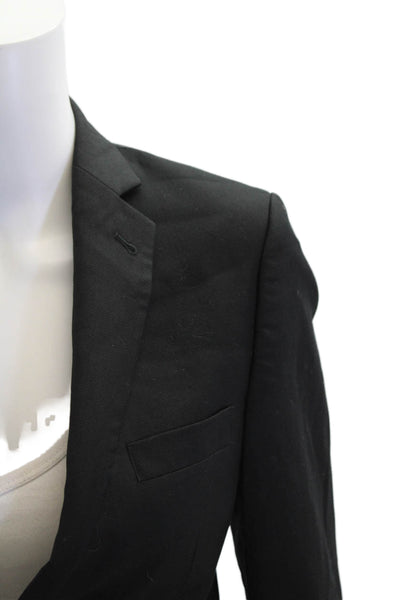 DKNY Womens Wool Two-Buttoned Long Sleeve Collared Blazer Black Size 12