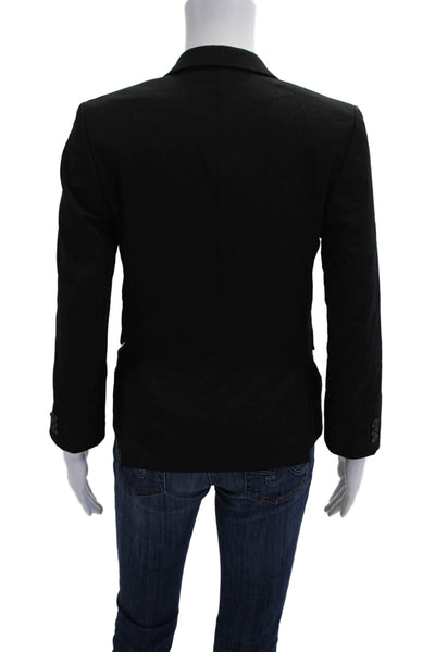 DKNY Womens Wool Two-Buttoned Long Sleeve Collared Blazer Black Size 12