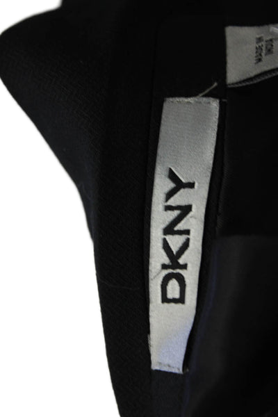 DKNY Womens Wool Two-Buttoned Long Sleeve Collared Blazer Black Size 12