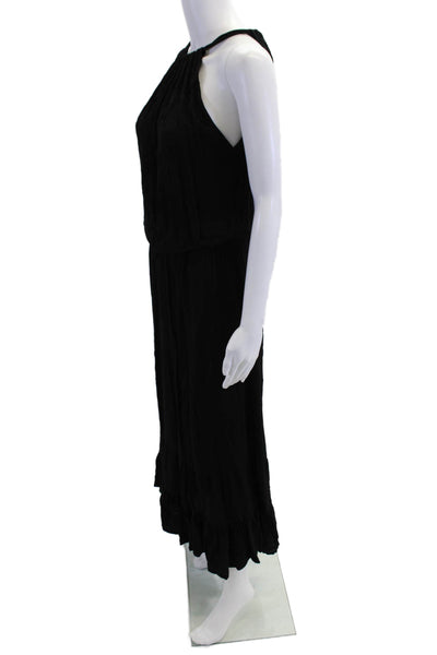 Indah Womens Halter Neck Pullover Casual Sleeveless Maxi Dress Black Size S