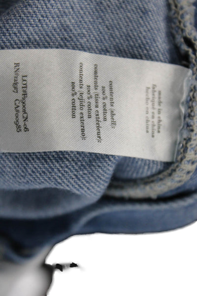 We Wore What Womens Cotton Four Pocket Sleeveless Denim Overalls Blue Size XS