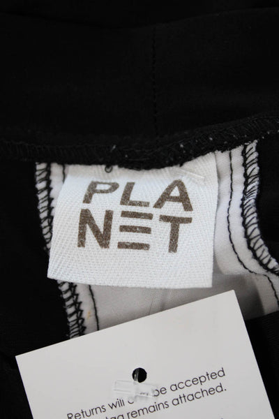 Planet Womens Color Block Crew Neck Short Sleeve Blouse Top Black White Size OS