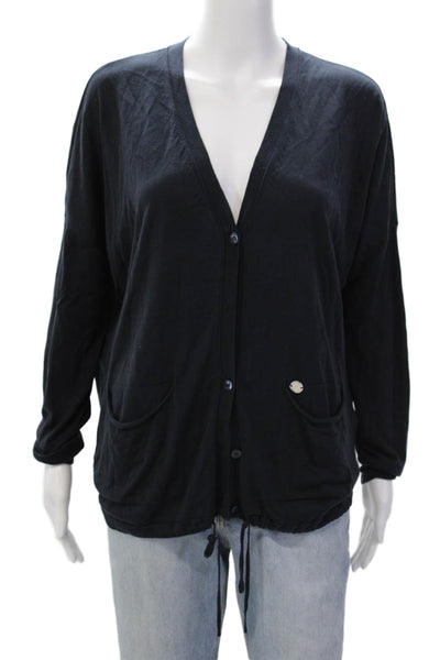 Armani Jeans Womens V-neck Long Sleeve Cardigan Sweater Top Blue Size S