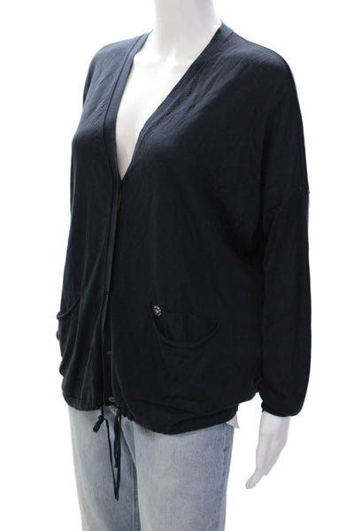 Armani Jeans Womens V-neck Long Sleeve Cardigan Sweater Top Blue Size S