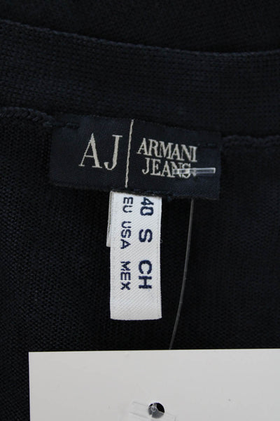 Armani Jeans Womens V-neck Long Sleeve Cardigan Sweater Top Blue Size S