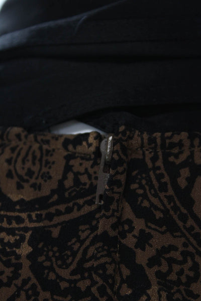 Genny Womens Silk Paisley Collar Long Sleeve Button Back Blouse Top Brown Size 6
