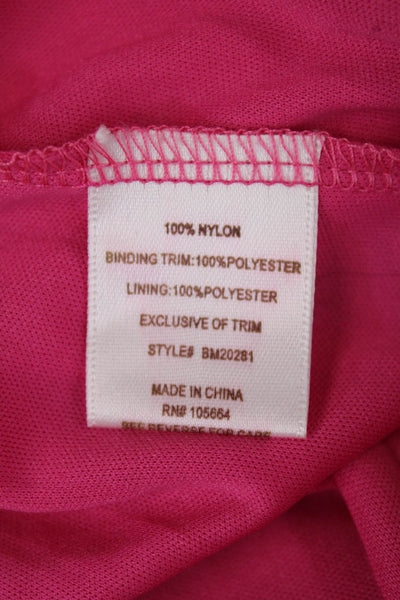 American Glamour by Badgley Mischka Womens Sequins Shift Dress Hot Pink Size L